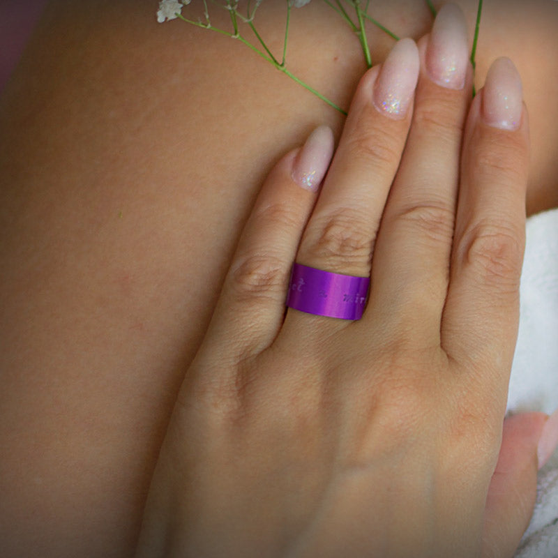 “Expect a Miracle” Purple Energy Cuff Ring