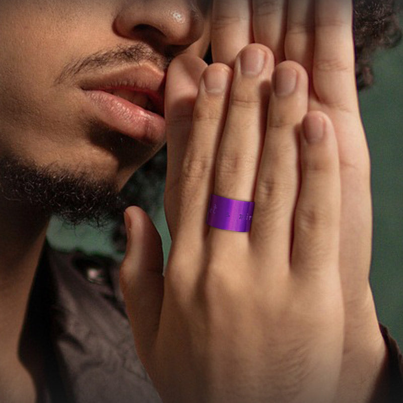 “Expect a Miracle” Purple Energy Cuff Ring